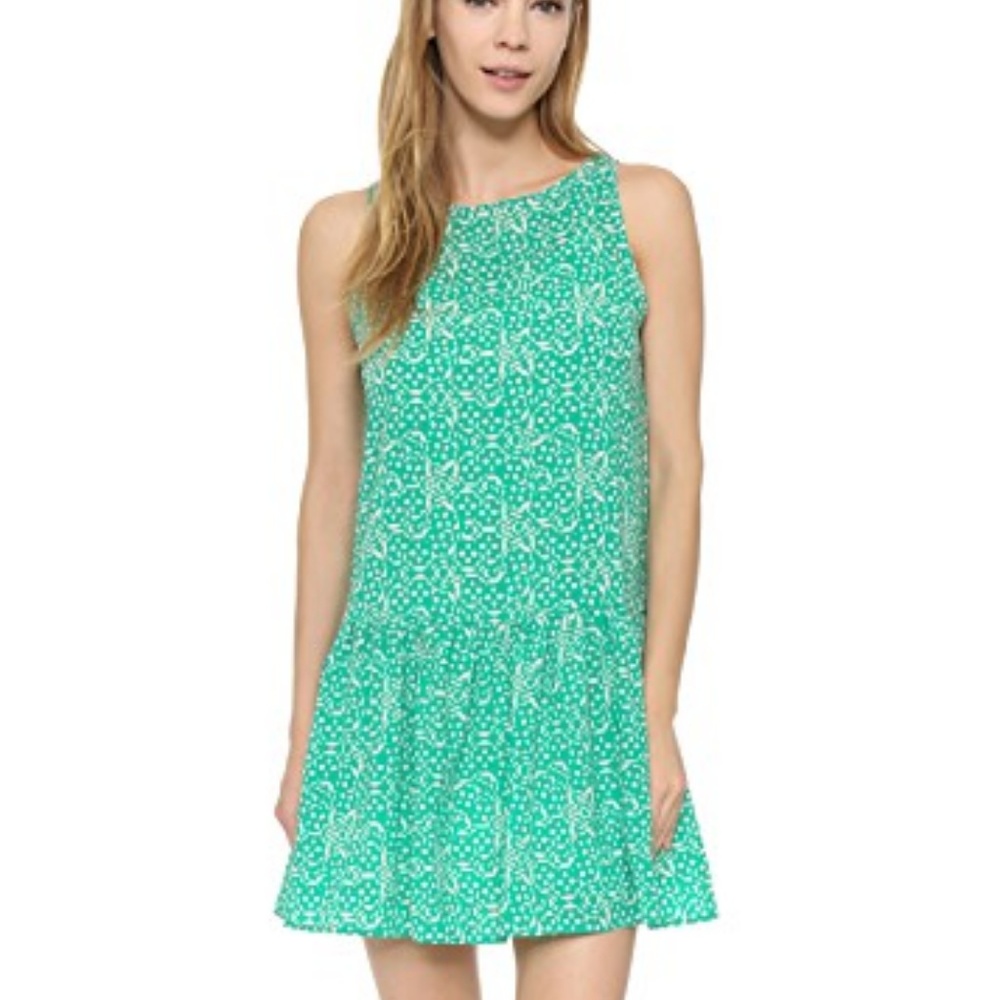 Cupcakes & Cashmere Connie green printed dress